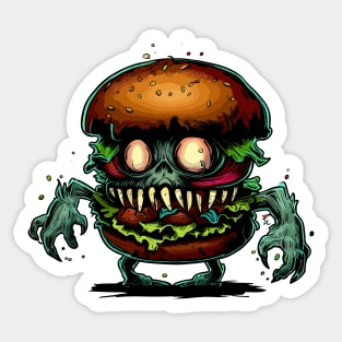 Spooky zombie Hamburger Sticker